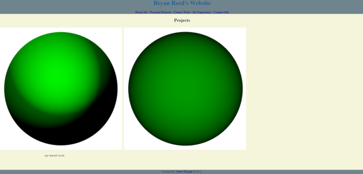 Screenshot of Emerson's Website
